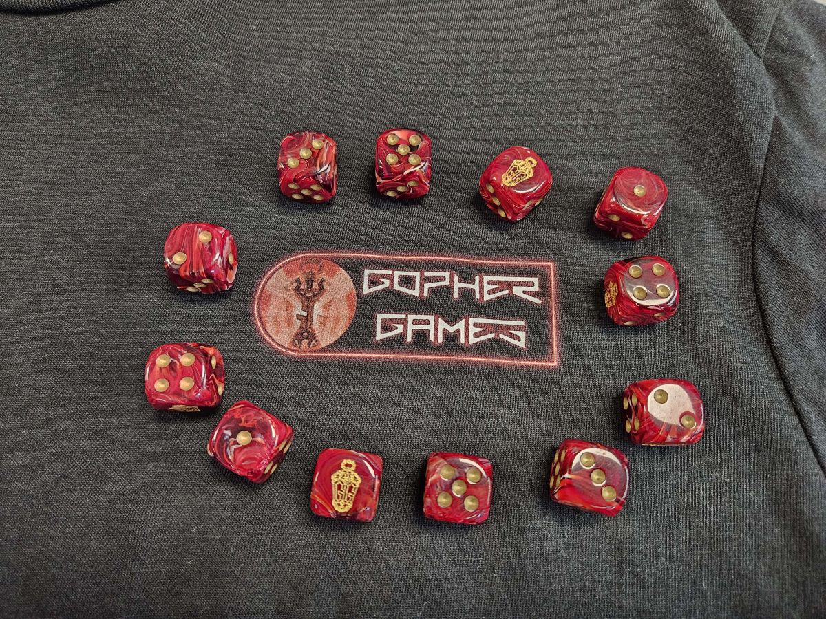 16mm Gopher Dice (red, 12ct) | Gopher Games