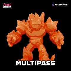 model painted with orange metallic paint (Multipass) | Gopher Games