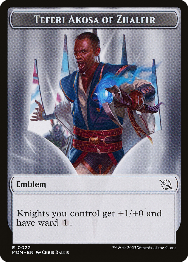 Treasure (20)    Teferi Akosa Of Zhalfir Emblem Double-sided Token [ma 