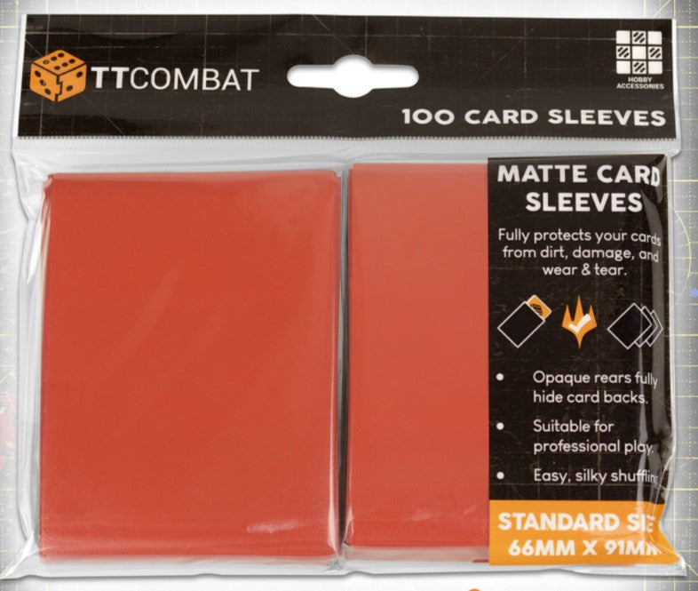 100 STANDARD CARD SLEEVES RED | Gopher Games