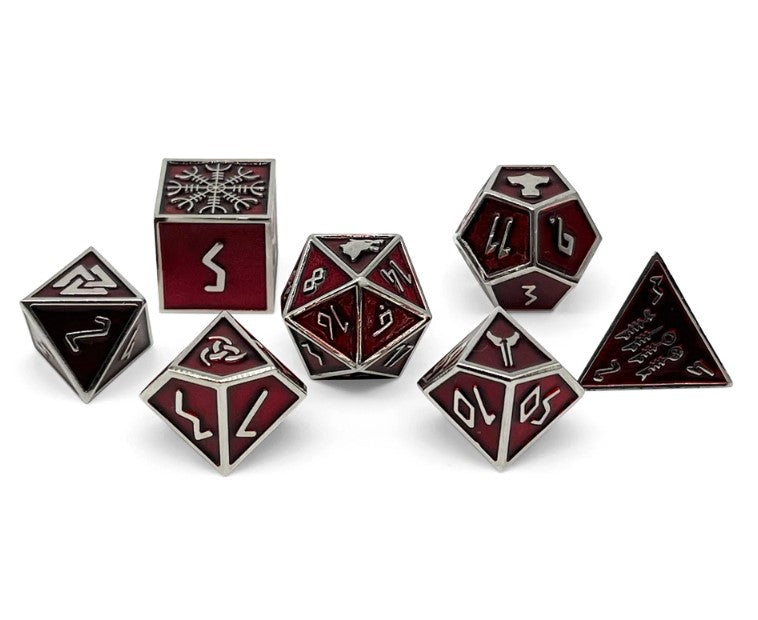 VAMPIRE BLOOD - NORSE THEMED METAL DICE SET | Gopher Games