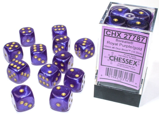 D6 -- 16MM Borealis Royal Purple/gold | Gopher Games