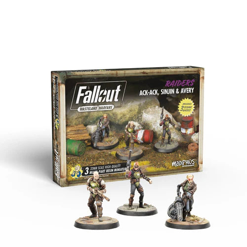 Fallout: Wasteland Warfare Wargame Miniatures - Ack Ack, Sinjin & Avery | Gopher Games