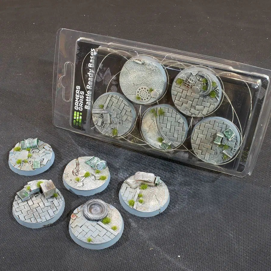 Gamers Grass Urban Warfare Bases Round 40mm x5 | Gopher Games