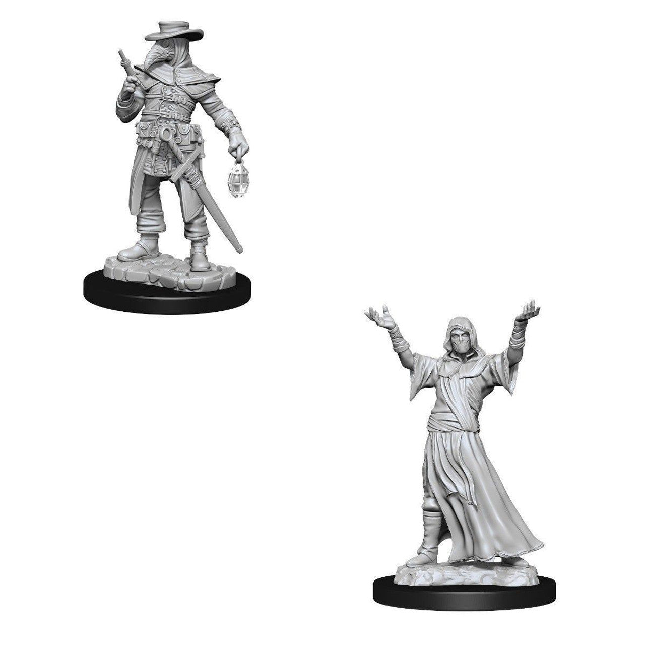 WizKids Deep Cuts Unpainted Miniatures: W15 Plague Doctory & Cultist | Gopher Games