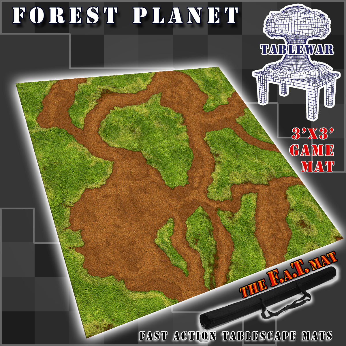 3x3 'Forest Planet' F.A.T. Mat Battle Gaming Mat | Gopher Games