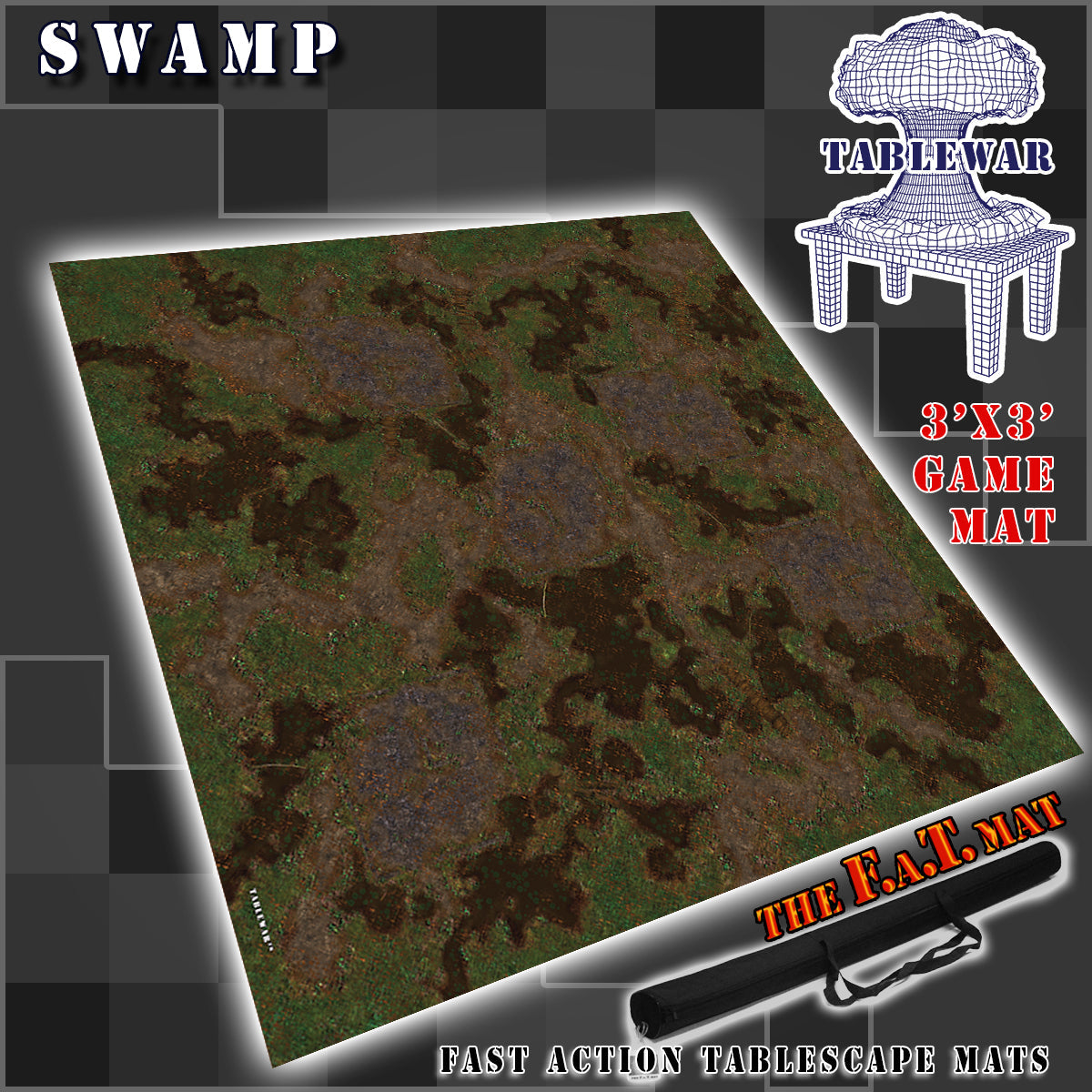 3x3 'Swamp' F.A.T. Mat Battle Gaming Mat | Gopher Games