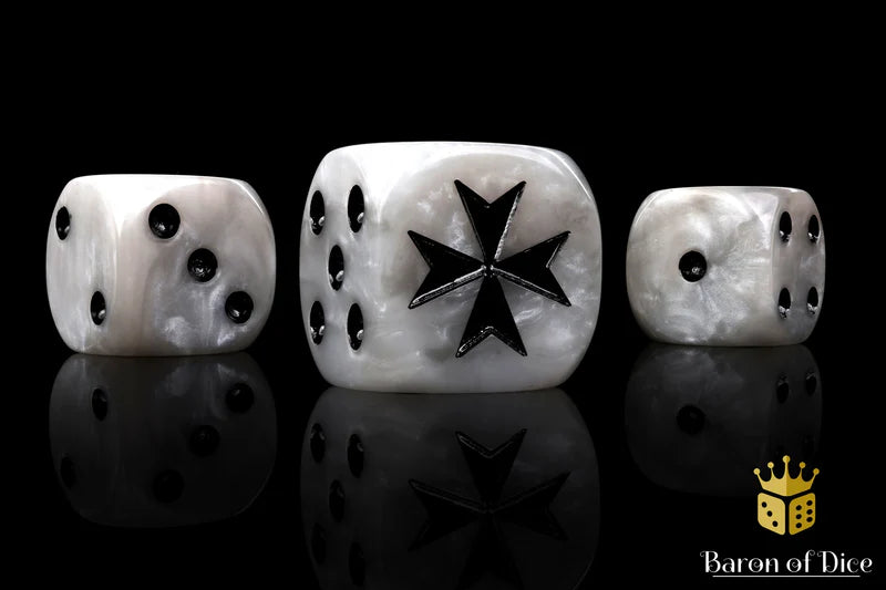 Knight Templar Dice - White (rounded corner) | Gopher Games