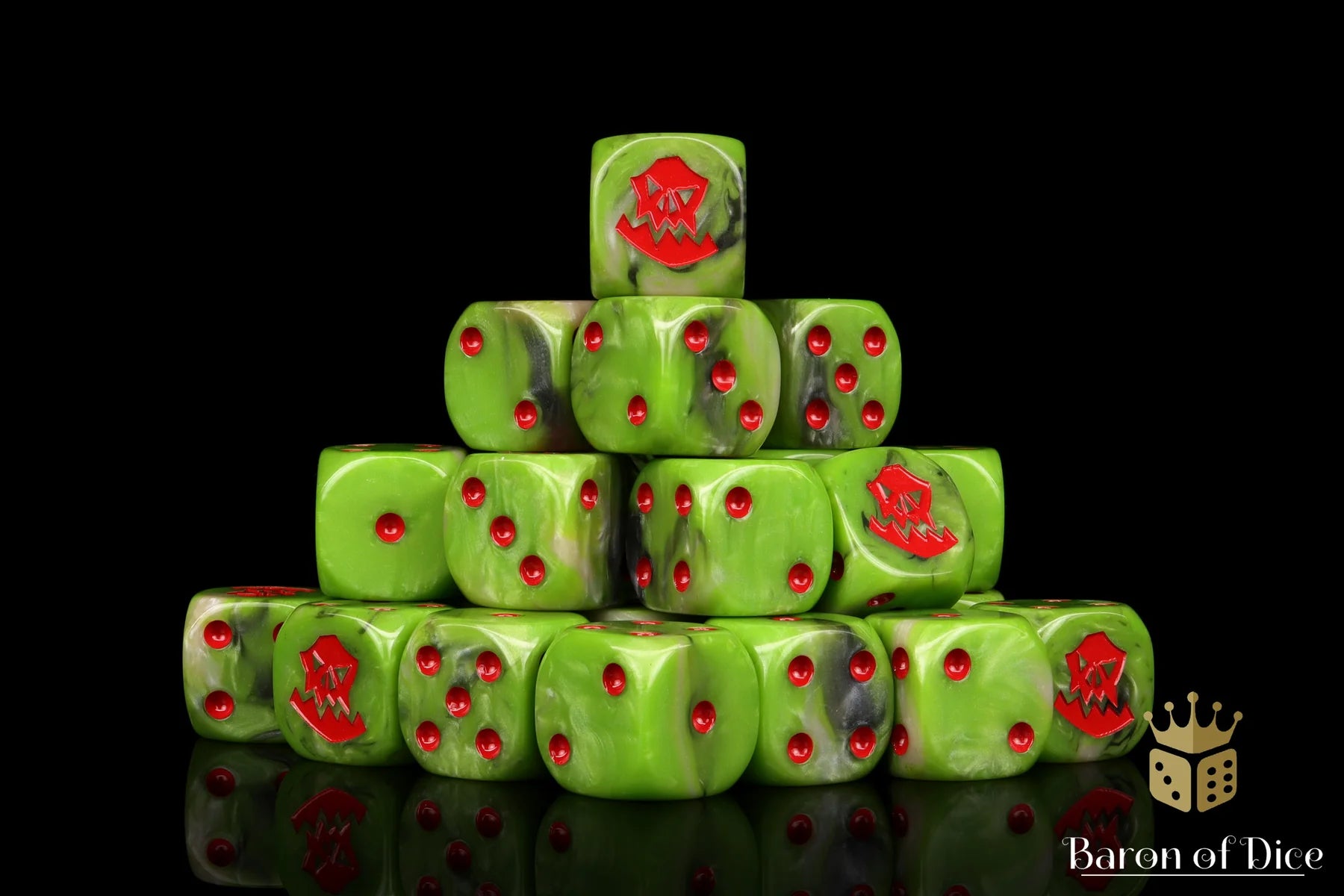 Orc, OG, Red, 25x 16MM Dice, Round Corners | Gopher Games