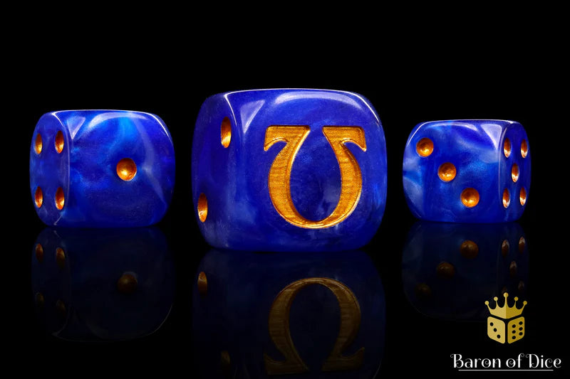 Omega Dice - Gold (rounded corner) | Gopher Games