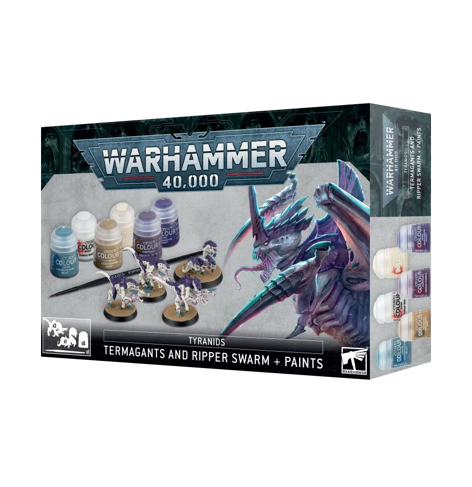 Tyranids: Termagants and Ripper Swarm + Paints Set | Gopher Games