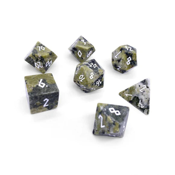 AFRICAN JADE - 7 PIECE RPG SET GEMSTONE DICE | Gopher Games