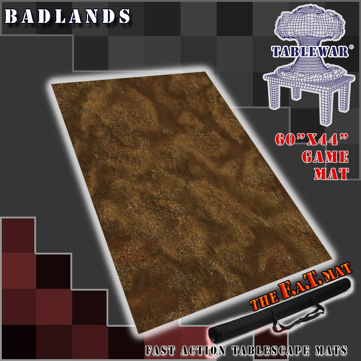 60x44" 'Badlands' F.A.T. Mat Battle Gaming Mat | Gopher Games