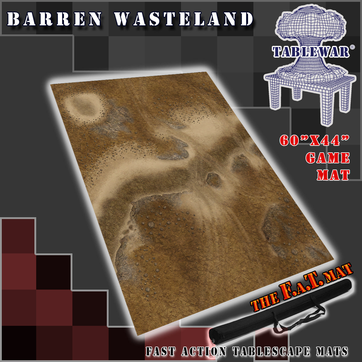60x44" 'Barren Wasteland' F.A.T. Mat Battle Gaming Mat | Gopher Games
