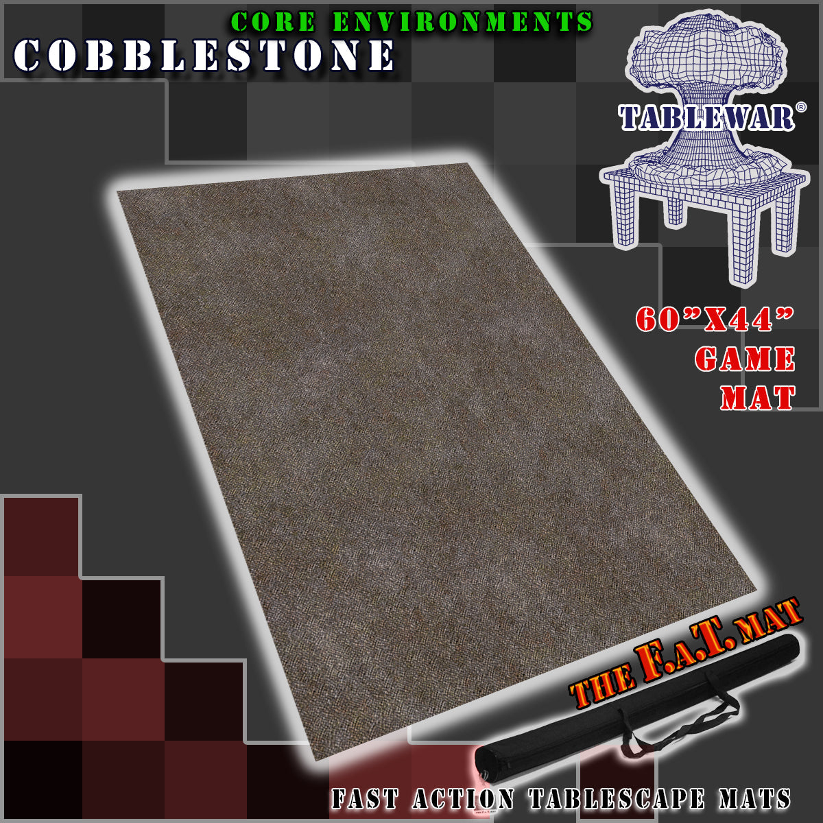 60x44" 'Cobblestone' F.A.T. Mat Battle Gaming Mat | Gopher Games