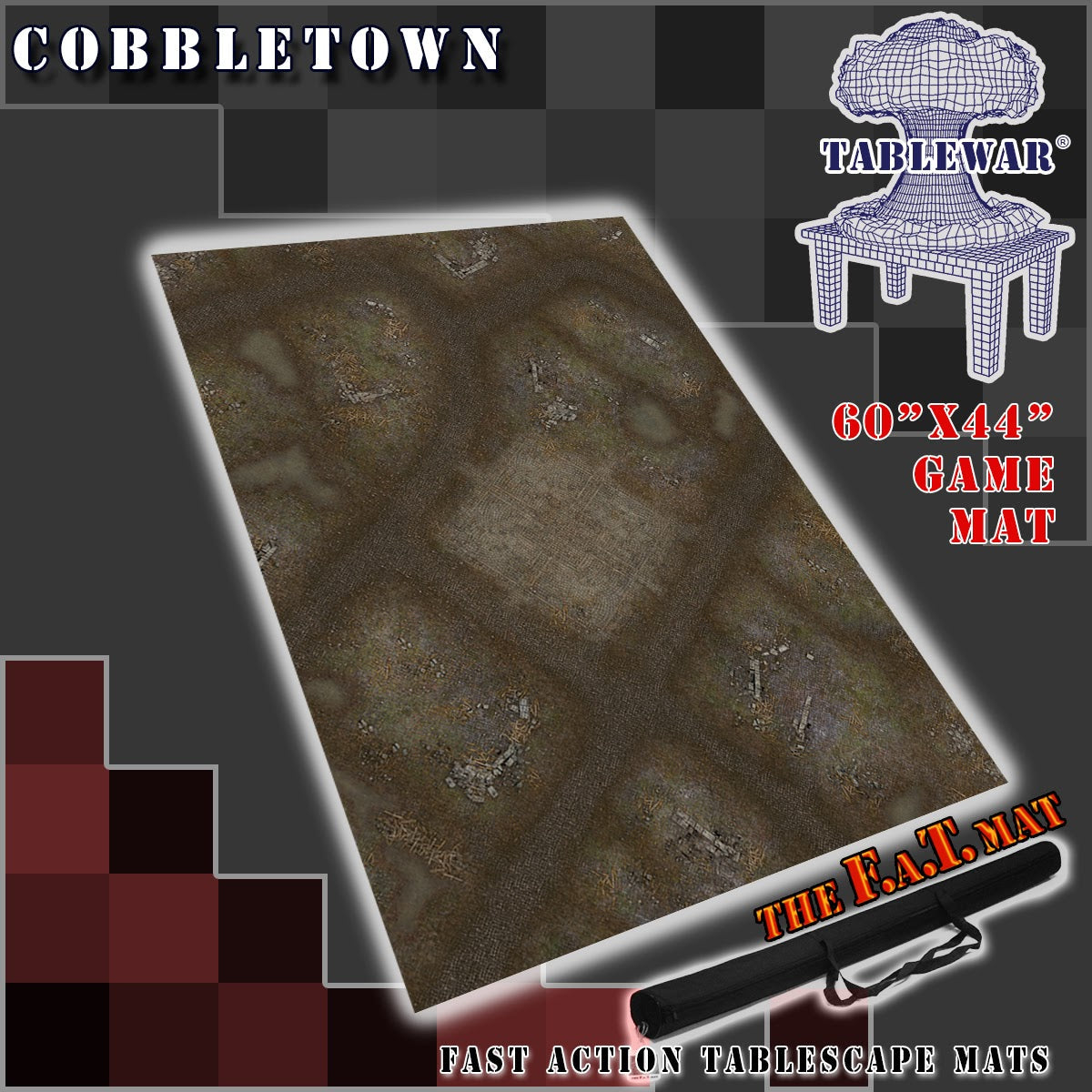 60x44" 'Cobbletown' F.A.T. Mat Battle Gaming Mat | Gopher Games