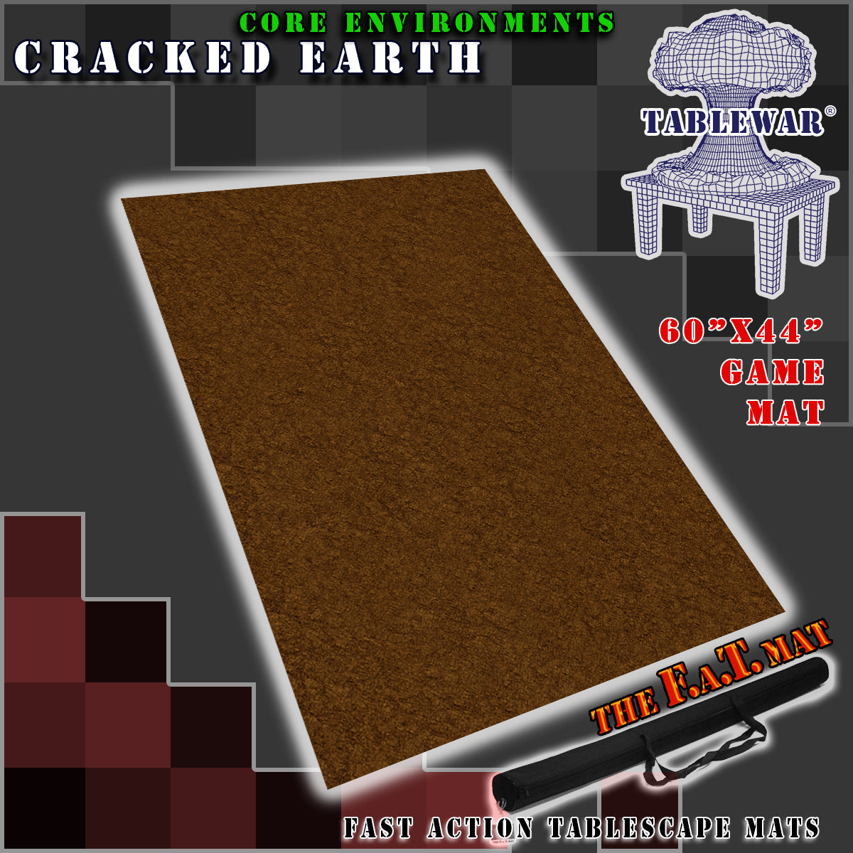 60x44" 'Cracked Earth' F.A.T. Mat Battle Gaming Mat | Gopher Games