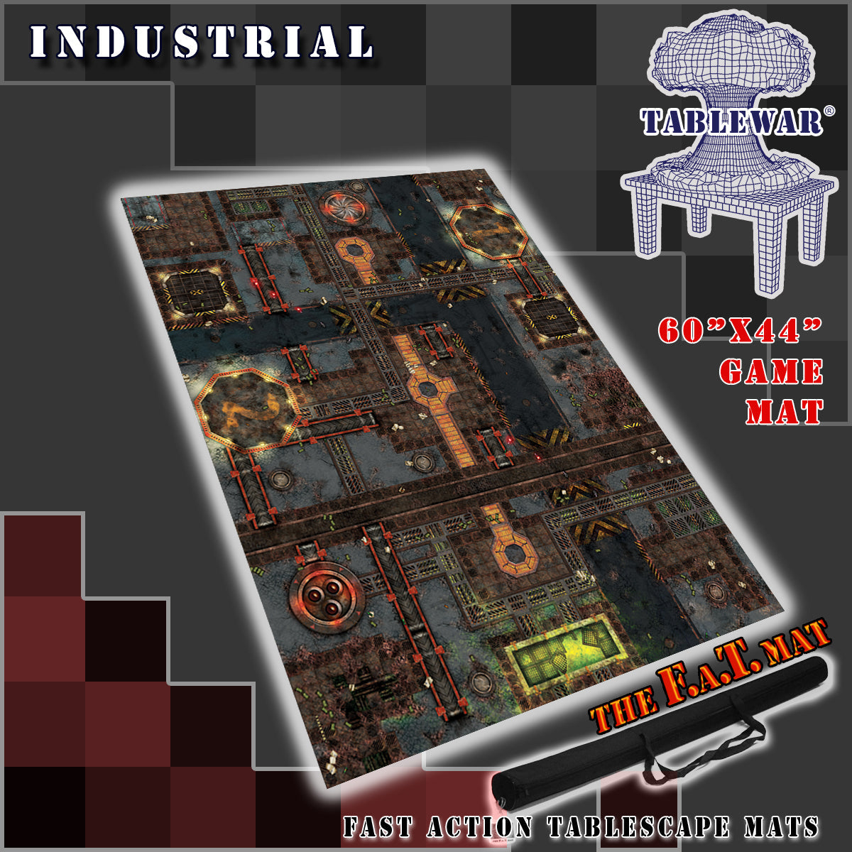 60x44" 'Industrial' F.A.T. Mat Battle Gaming Mat | Gopher Games