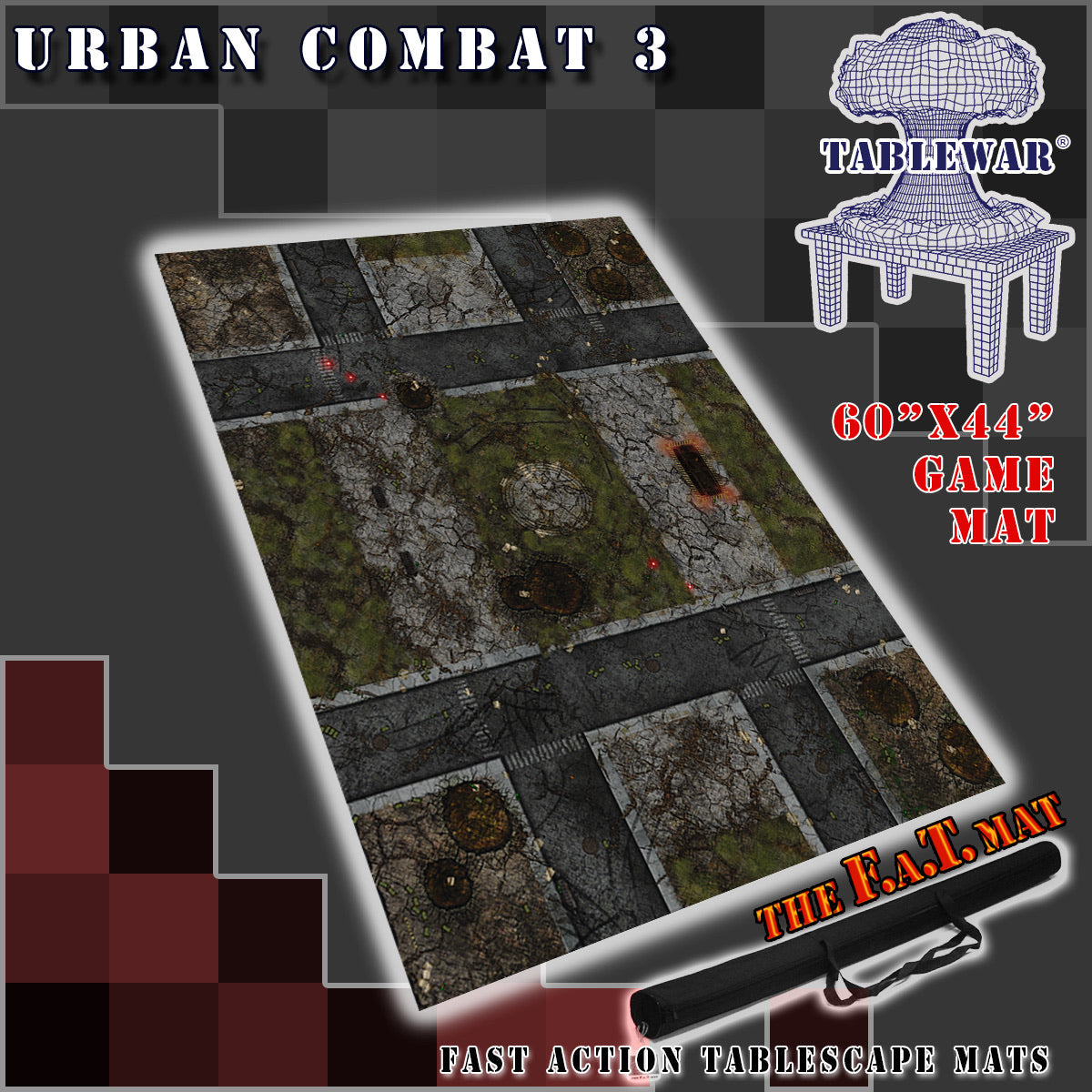60x44" 'Urban Combat 3' F.A.T. Mat Battle Gaming Mat | Gopher Games