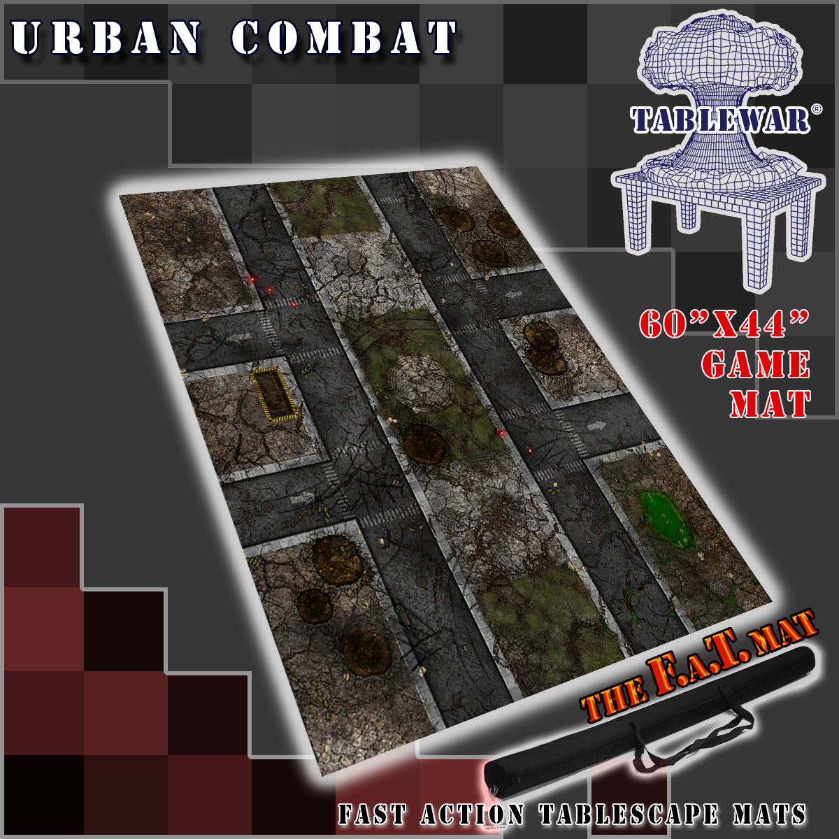 60x44" 'Urban Combat' F.A.T. Mat Battle Gaming Mat | Gopher Games