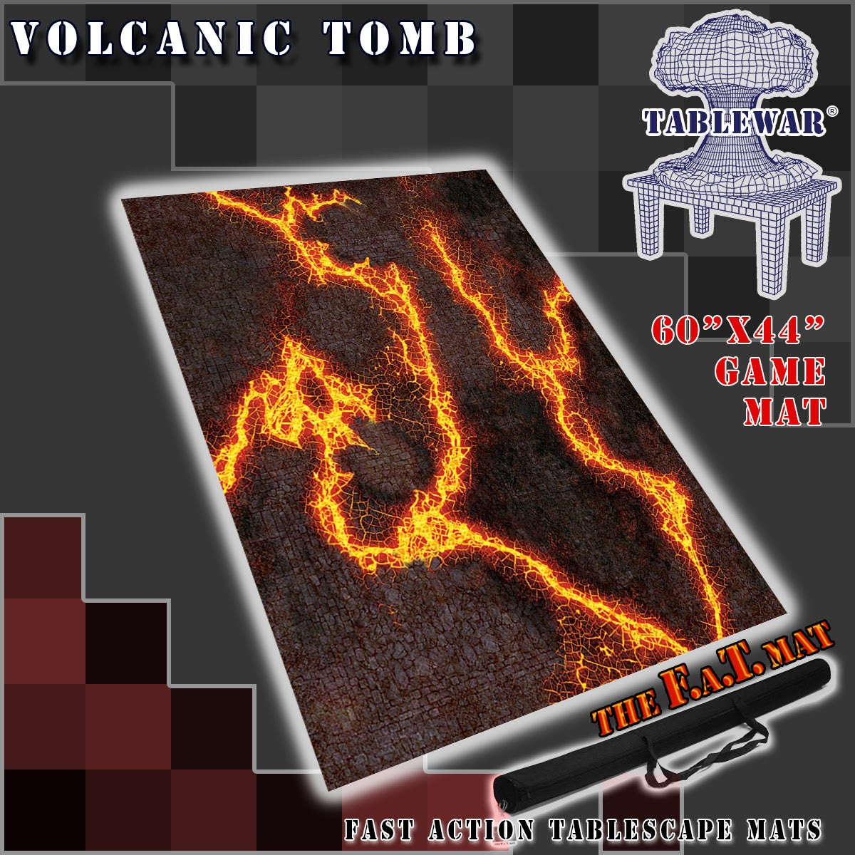 60x44" 'Volcanic Tomb' F.A.T. Mat Battle Gaming Mat | Gopher Games