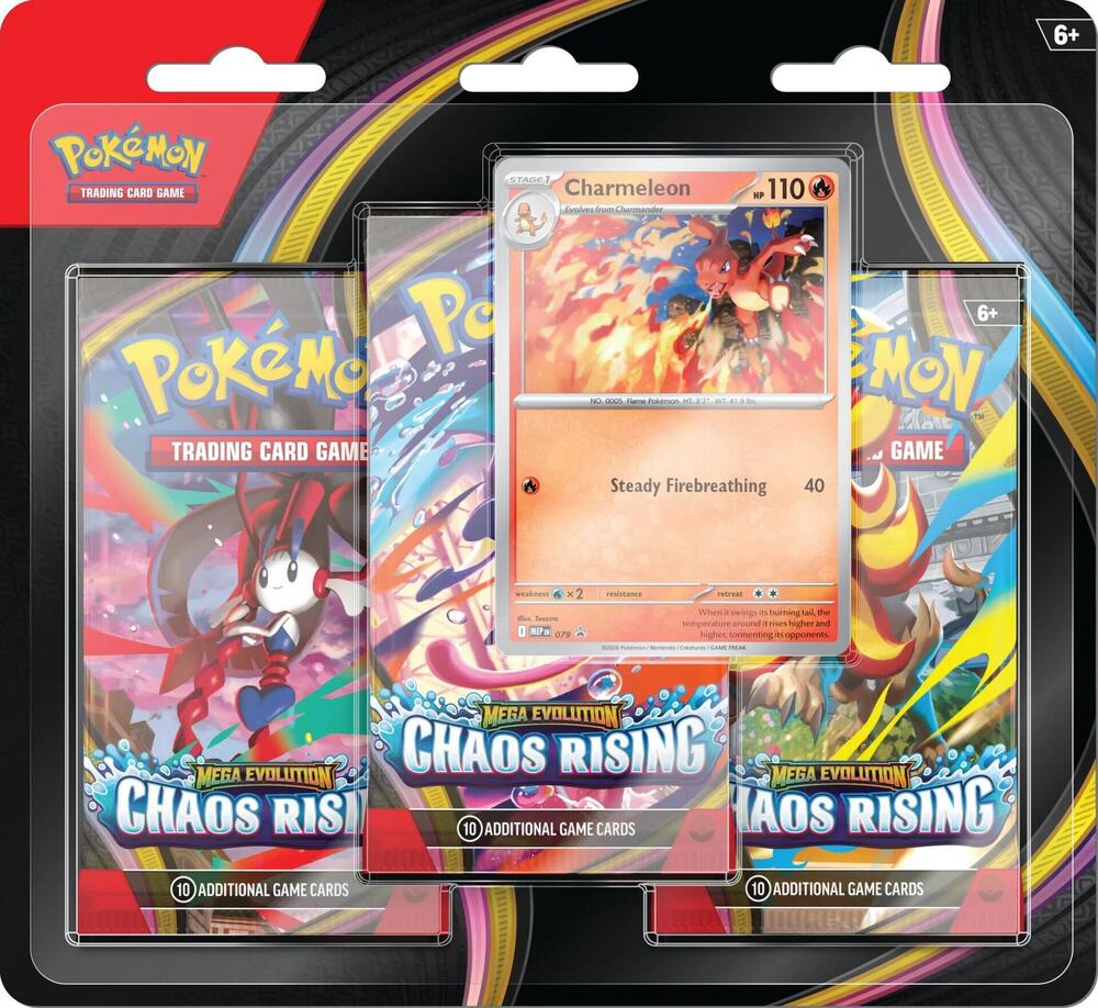 (PRE-ORDER 5/22 RELEASE DATE) Pokemon TCG: Mega Evolutions ME4 - Chaos Rising 3 Pack Blister [Charmeleon] | Gopher Games