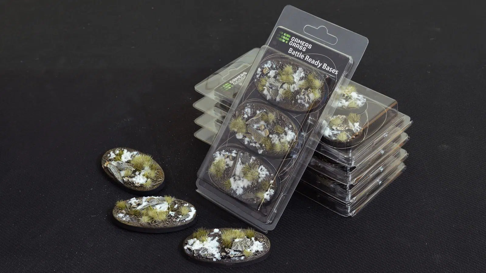 Gamers Grass Winter Bases Oval 75mm x3 | Gopher Games