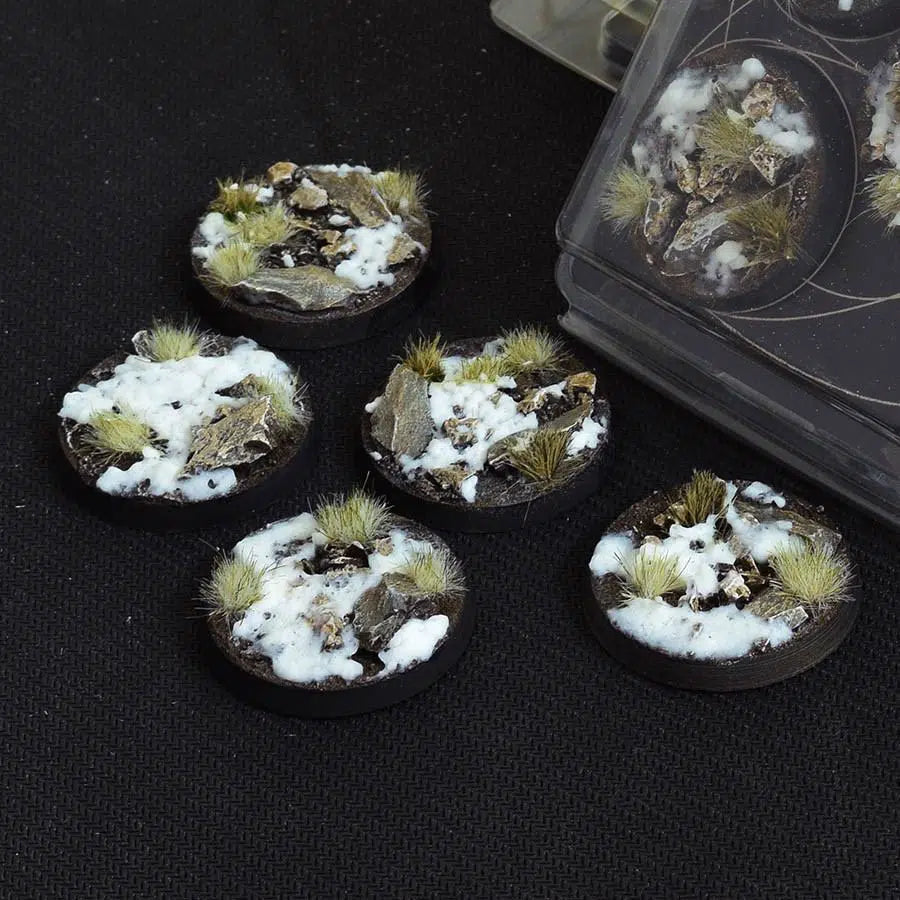 Gamers Grass Winter Bases Round 40mm x5 | Gopher Games