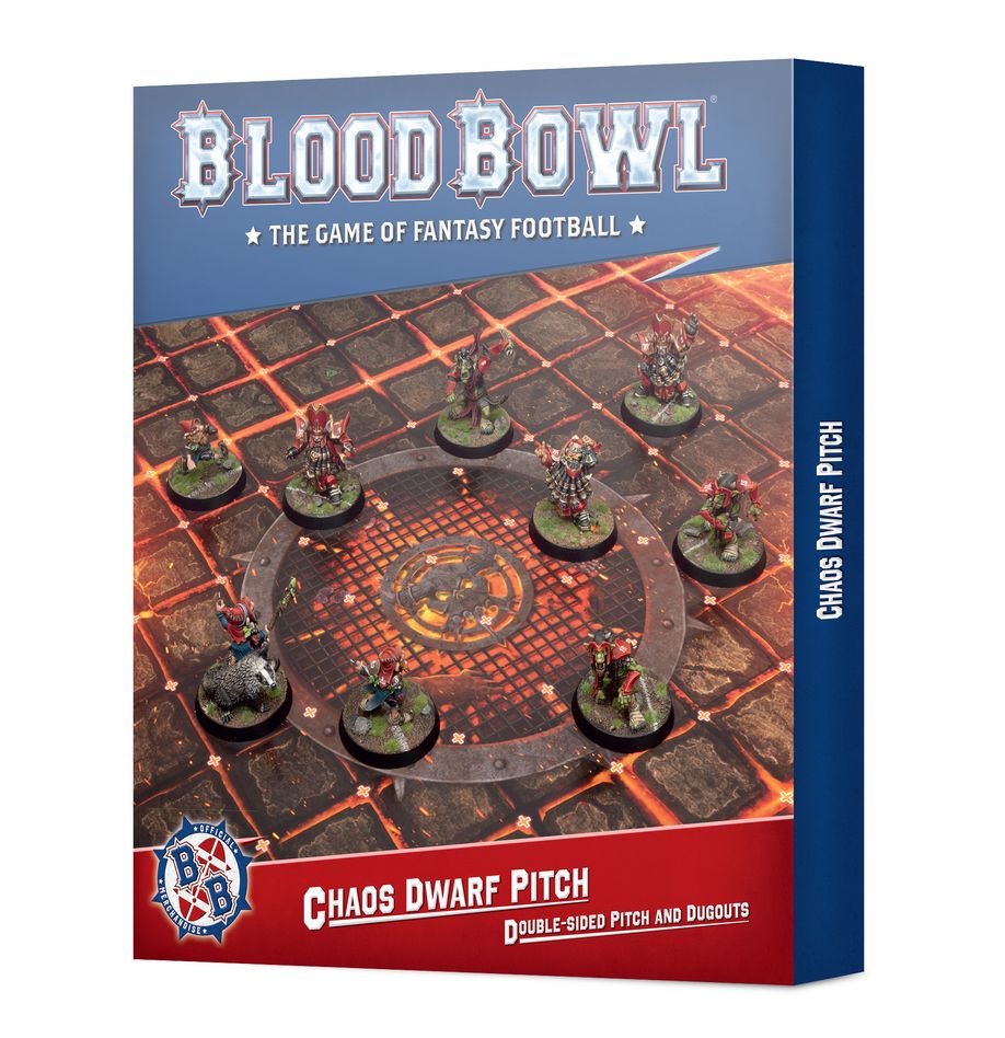 Blood Bowl CHAOS DWARF TEAM PITCH & DUGOUTS | Gopher Games