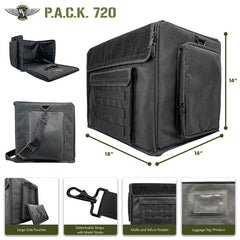 (720) P.A.C.K. 720 Molle with Magna Rack Sliders Load Out (Black) | Gopher Games