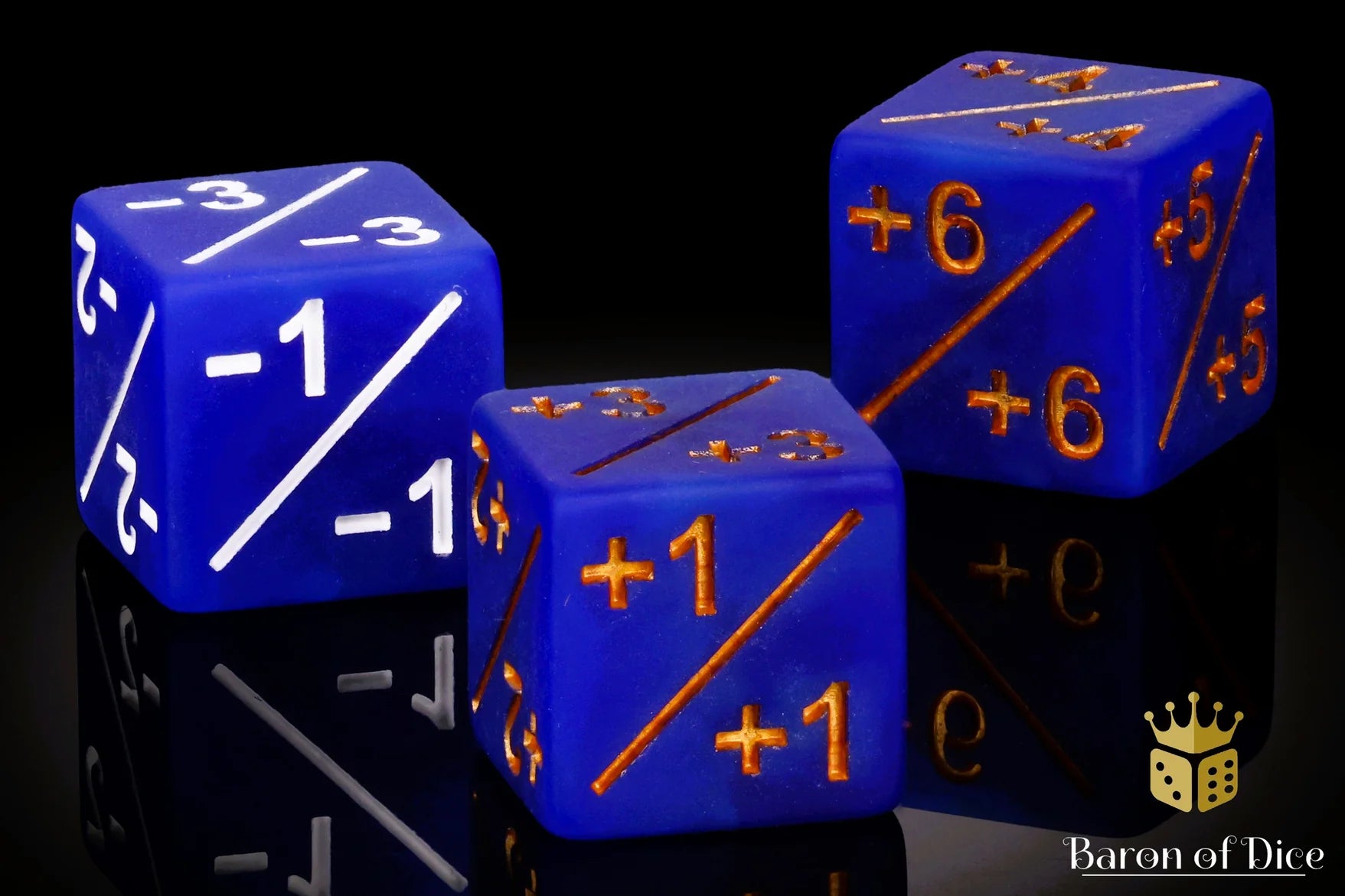 +1/ -1 Counters - Matte Blue - Set of 10 | Gopher Games