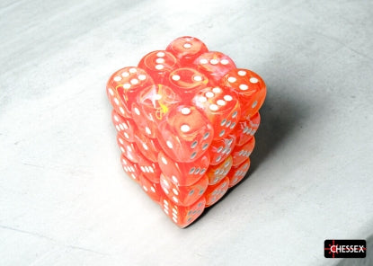 Chessex Festive Dahlia/White 12mm D6 Dice Cube | Gopher Games