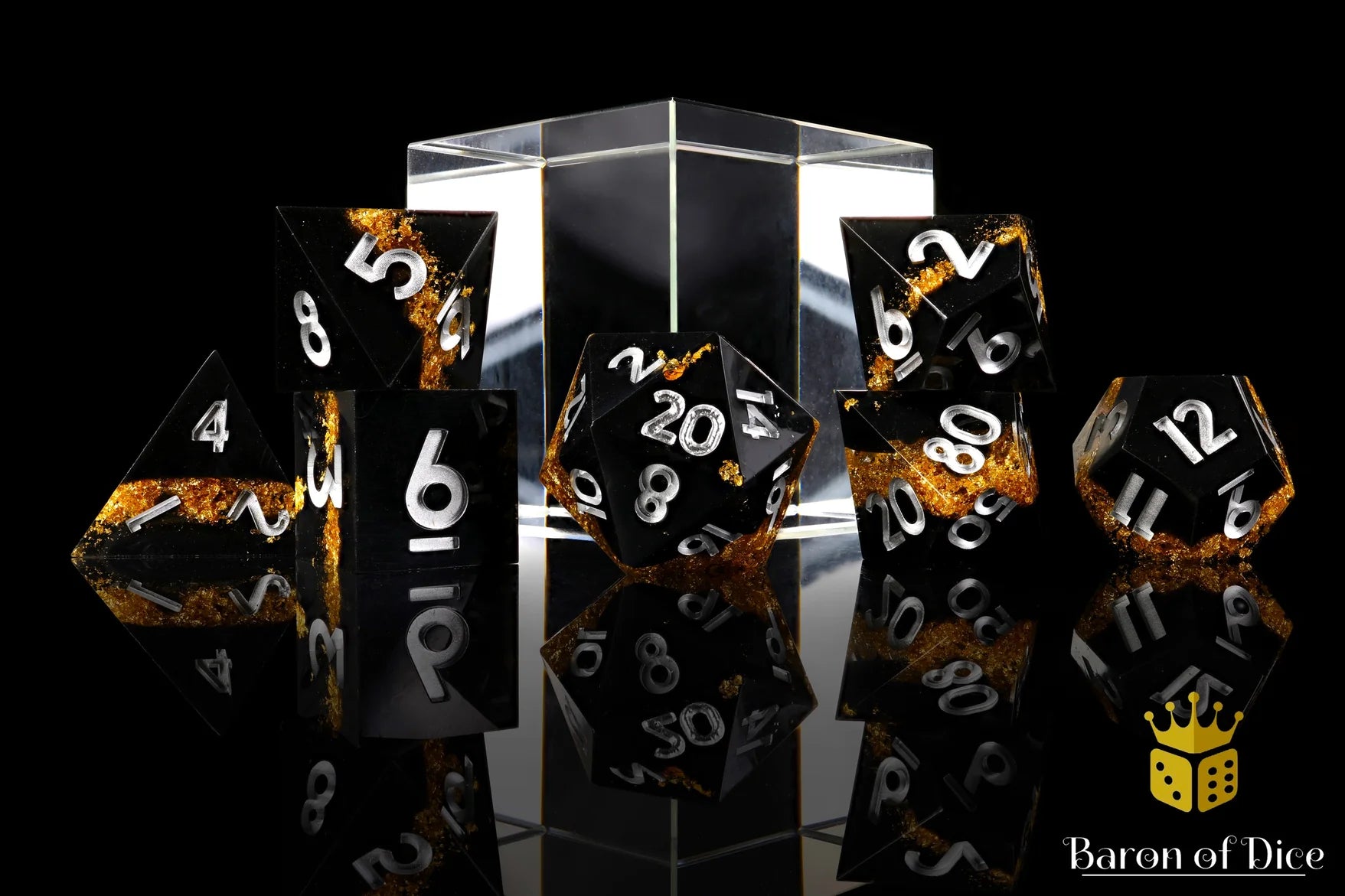 Golden Hazard Sharp Edge RPG Dice Set - 7 Pieces | Gopher Games