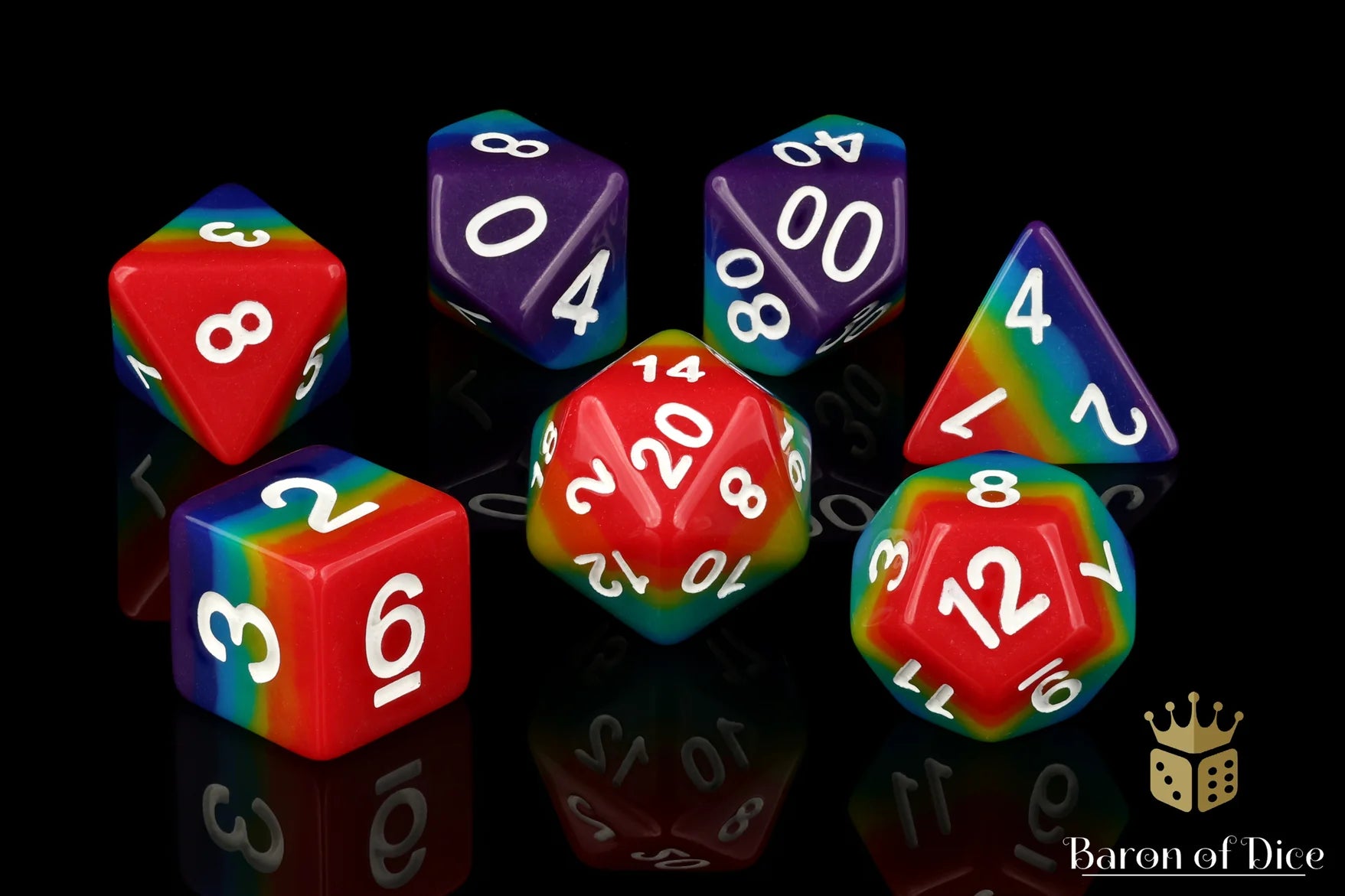 Rainbow RPG Dice Set - 7 Pieces | Gopher Games