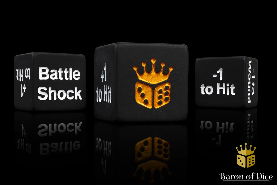 Battleshock and Counter Dice x25 Square Corner | Gopher Games