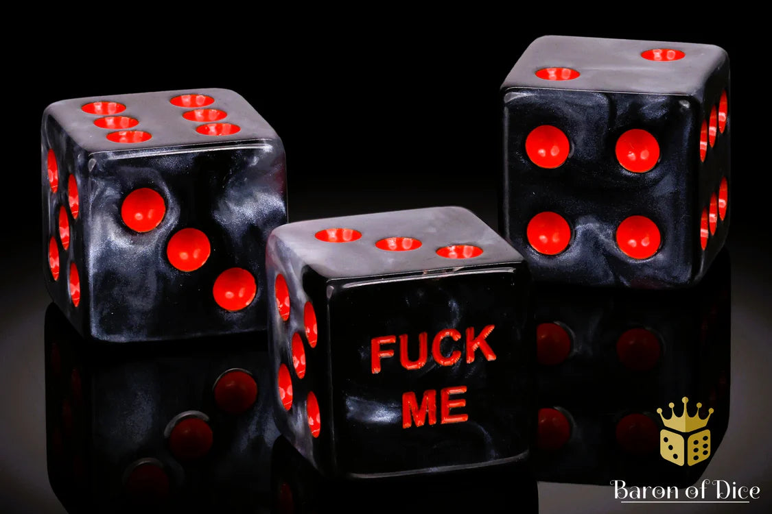 F*** Me Dice - Steel (25,Square Corner) | Gopher Games