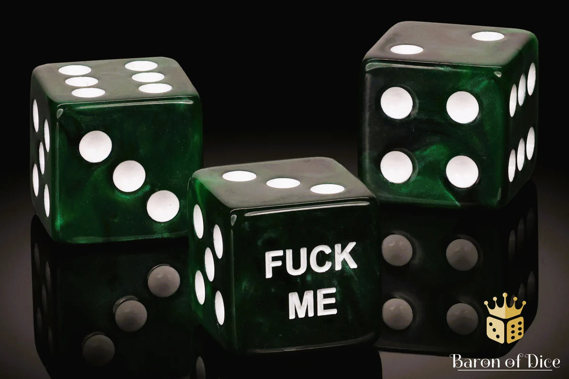F*** Me Dice - Green (25, Square Corner) | Gopher Games