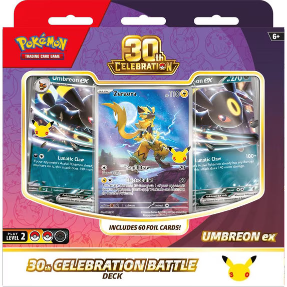 (Release Date 10/30/26) POKEMON TCG: 30TH CELEBRATION BATTLE DECK (UMBREON EX) | Gopher Games