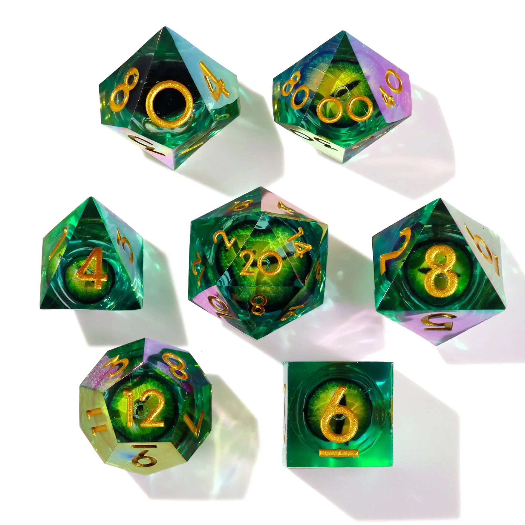 Dragon's Eye Liquid Core RPG Dice Set - 7 Pieces | Gopher Games