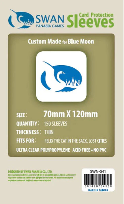 Swan Card Sleeves (70x120m) - 150 Pack, Thin Sleeves | Gopher Games