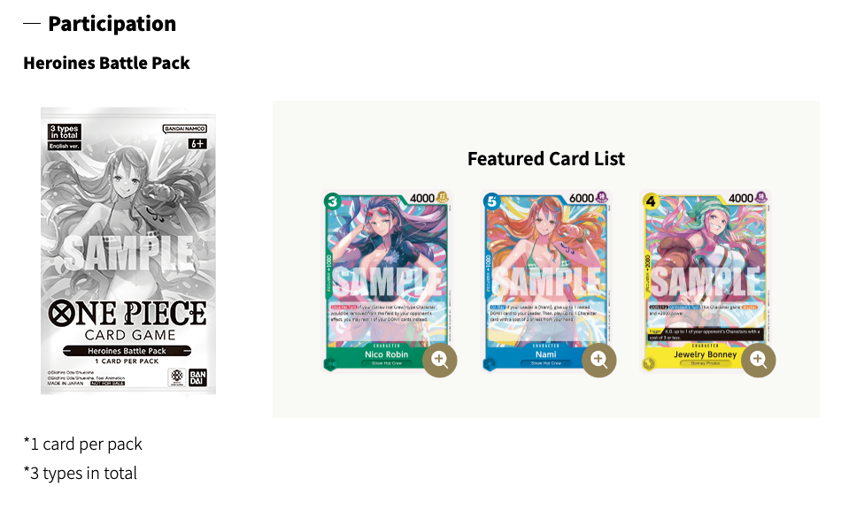 One Piece Heroines Battle (Heroines Leader Limited) Wed March 4th @7PM | Gopher Games