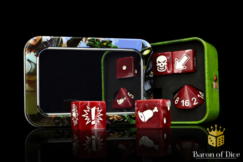 Blood Red - Bloody Football Dice (Set of 7) - 1 Set (7 Dice) / Ogre | Gopher Games
