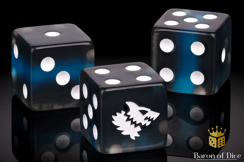 Black Ice Wolf Dice | Gopher Games