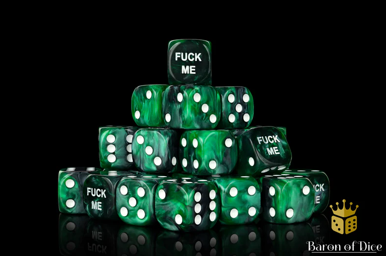 F*** Me Dice - Green - x25 Dice | Gopher Games