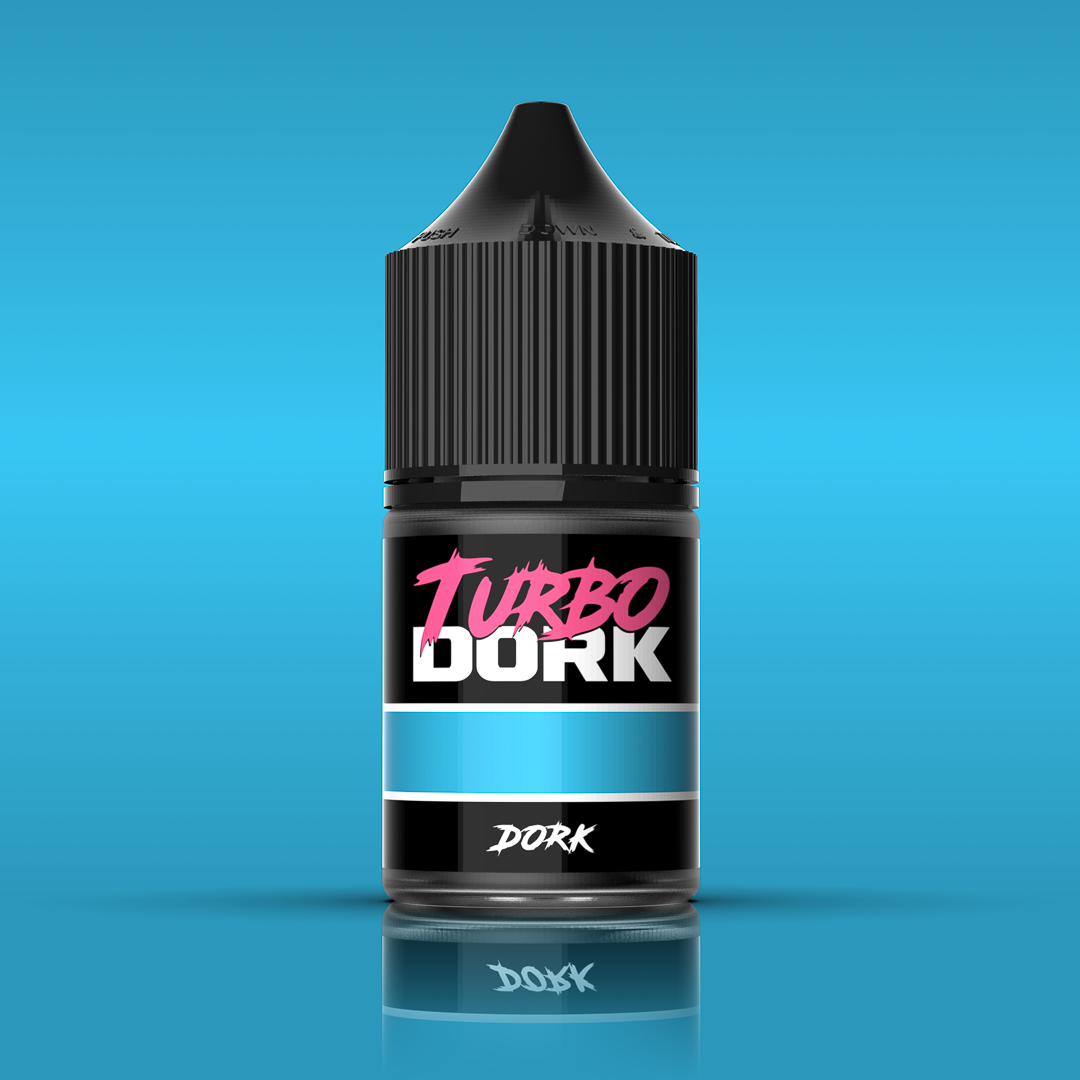 bottle of light blue metallic paint (Dork) | Gopher Games