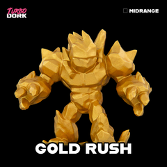 model painted with yellow gold metallic paint (GoldRush) | Gopher Games