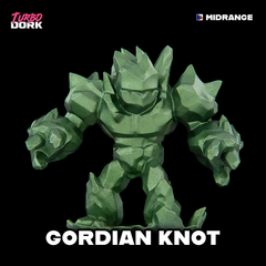 model painted with yellowish green metallic paint (Gordian Knot) | Gopher Games