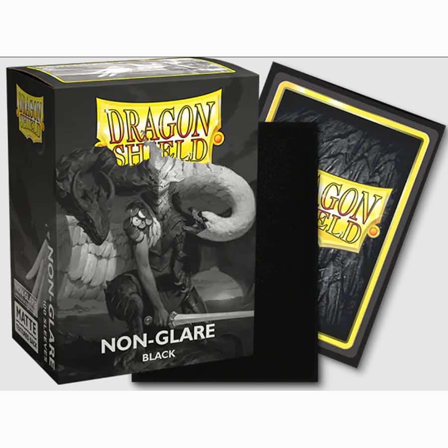 DRAGON SHIELD SLEEVES: MATTE NON-GLARE BLACK V2 (BOX OF 100) | Gopher Games