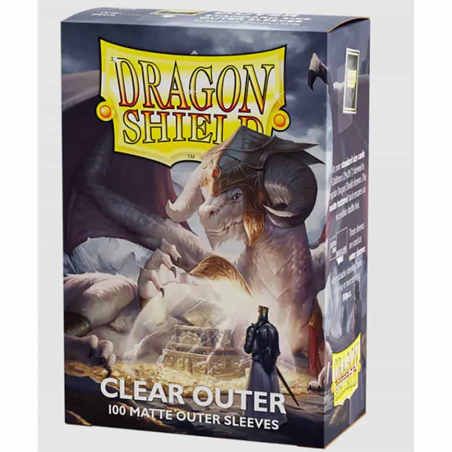 DRAGON SHIELD SLEEVES: OUTER SLEEVES: MATTE CLEAR (100CT) | Gopher Games