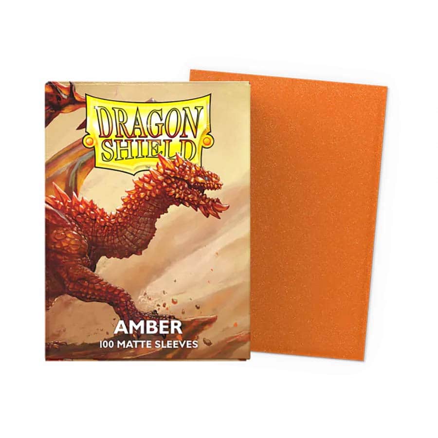 DRAGON SHIELD STANDARD SLEEVES: MATTE: AMBER (100CT) | Gopher Games